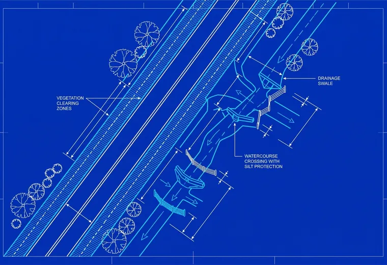 Schéma technique — gestion environnementale d’un corridor routier